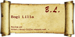 Bogi Lilla névjegykártya